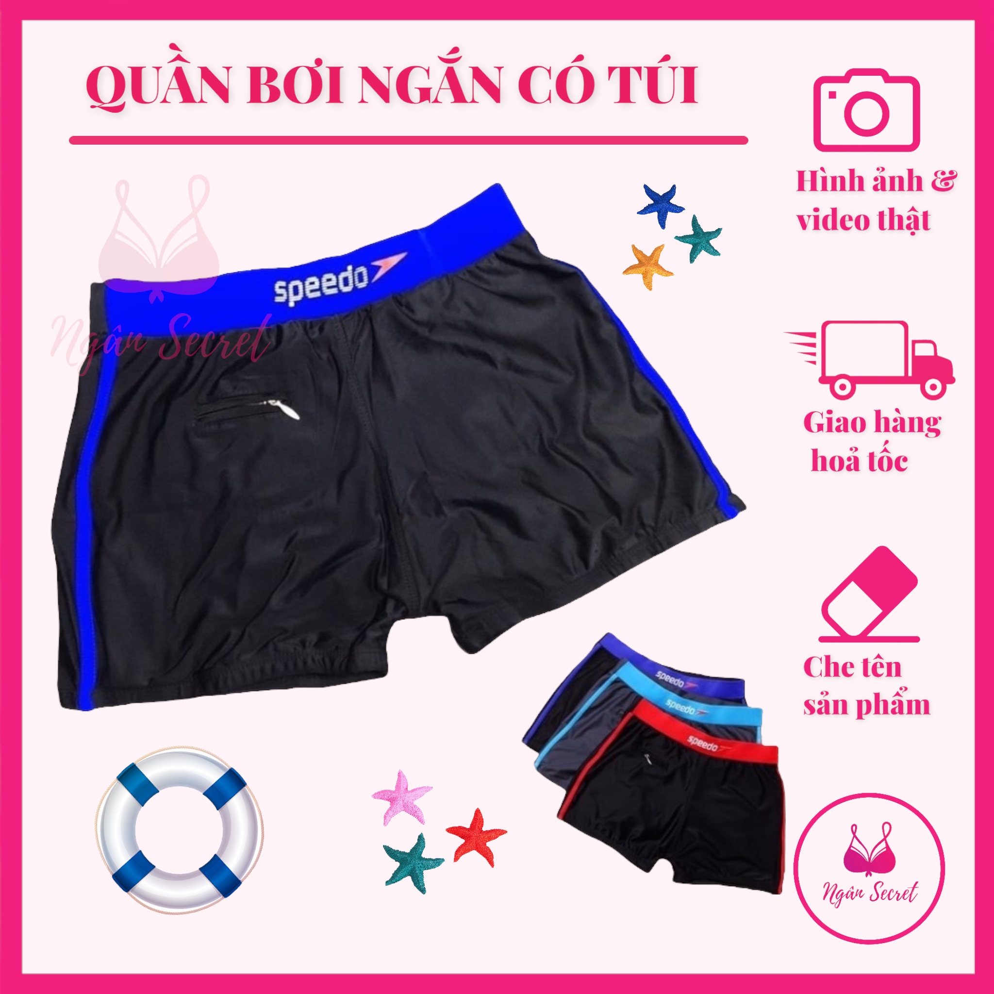 [HCM]Quần Bơi Nam Có Túi Đủ Size Màu Sắc Đa Dạng Chất Thun Co Giãn 4 Chiều Chống Thấm Nước Co Giãn Tốt