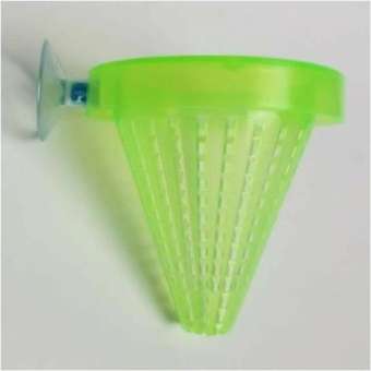combo 2 Dụng cụ cho cá ăn - Rổ nhựa hình phễu có hít kính
