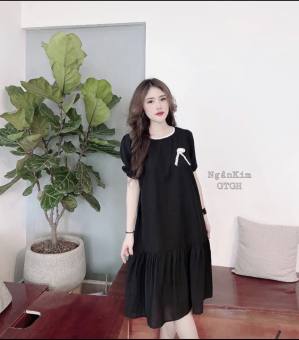 Đầm bầu công sở bigsize tay phồng ⚡Thời trang bigsize - thời trang bầu⚡ đầm bầu váy bầu đẹp