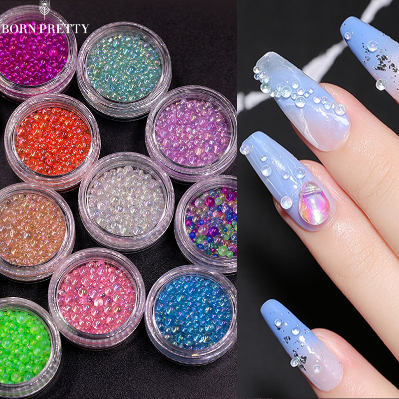 Nail Art Rhinestones Half Round Pearl Bead Mixed Size White Half