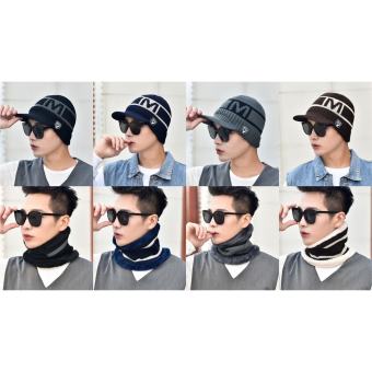 Khăn len quàng cổ/Mũ len lưỡi trai lót lông mùa đông chất liệu len cao cấp dành cho nam nữ