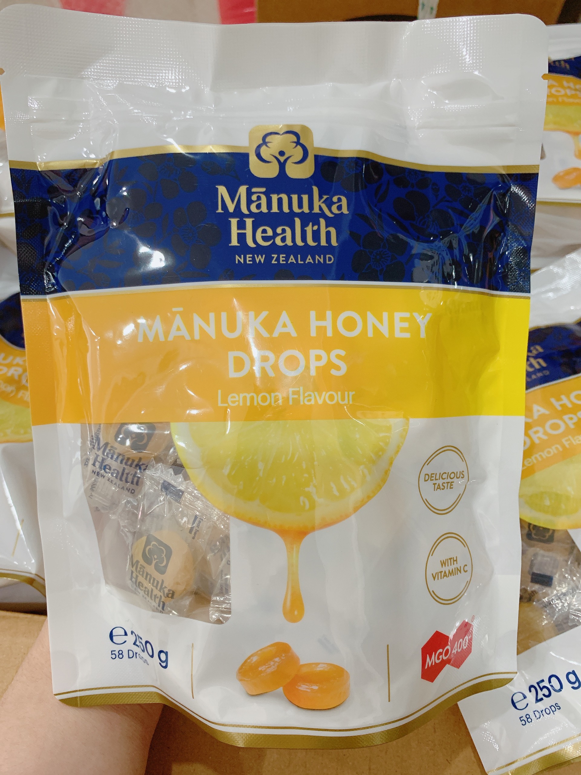 Kẹo ngậm mật ong manuka honey drops lemon flavour mgo 400+