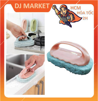 Bàn Chải Bọt Biển Lau Chùi Cọ Rửa Nhà Tắm, Nhà Bếp Tay Cầm Đa Năng Tiện Lợi