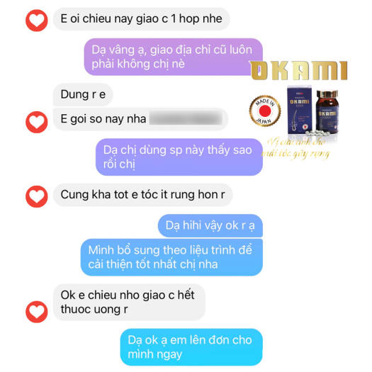 Viên uống giảm rụng và mọc tóc Okami
