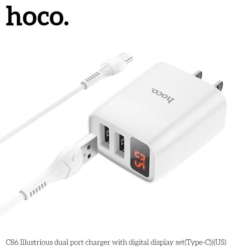 bộ sạc type-c cho huawei, xiaomi,... hoco c86 chính hãng