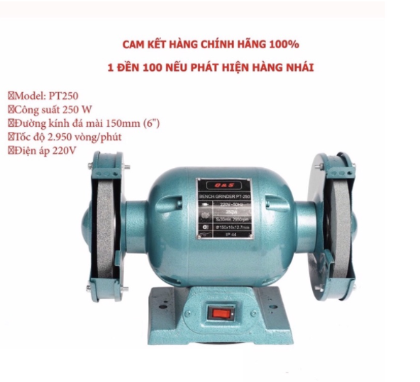 Máy mài 2 đá 150mm - chính hãng q&s