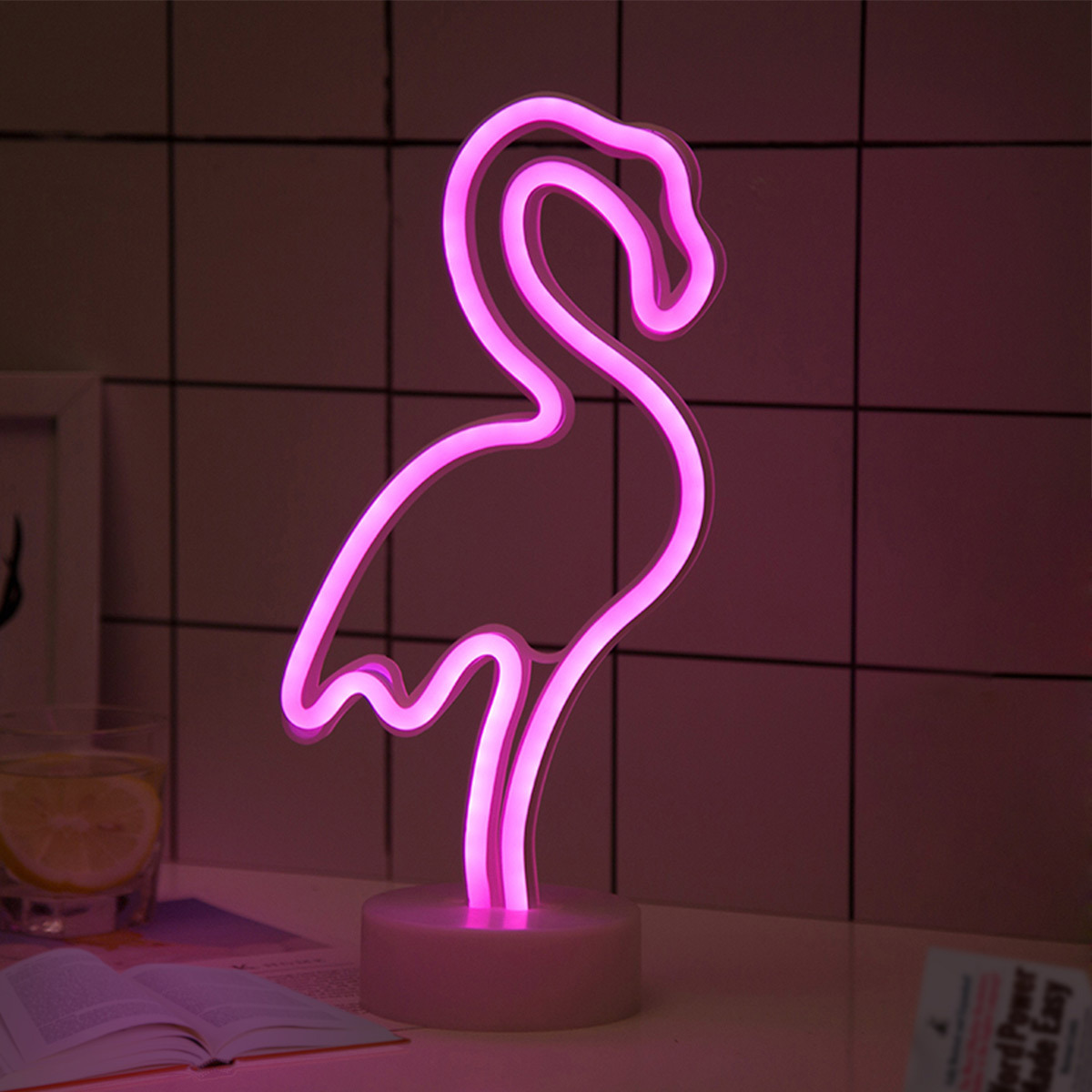 flamingo neon desk light