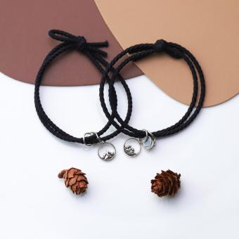 2 Chiếc/1 Cặp Vòng Tay Mặt Dây Chuyền Nam Châm Vòng Tay Cặp Đôi, Vòng Tay Tình Bạn Có Thể Điều Chỉnh Kích Thước