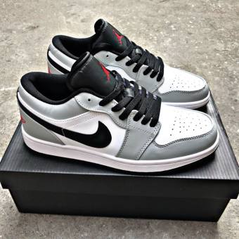 Giày Jordan cổ thấp ⚡️Tổng Kho⚡️ Giày Jordan xám vạch đen cổ thấp cao cấp nam nữ full box bill