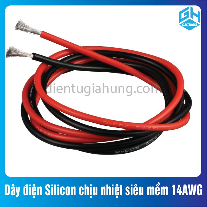 1 mét Dây điện Silicon chịu nhiệt siêu mềm 14AWG