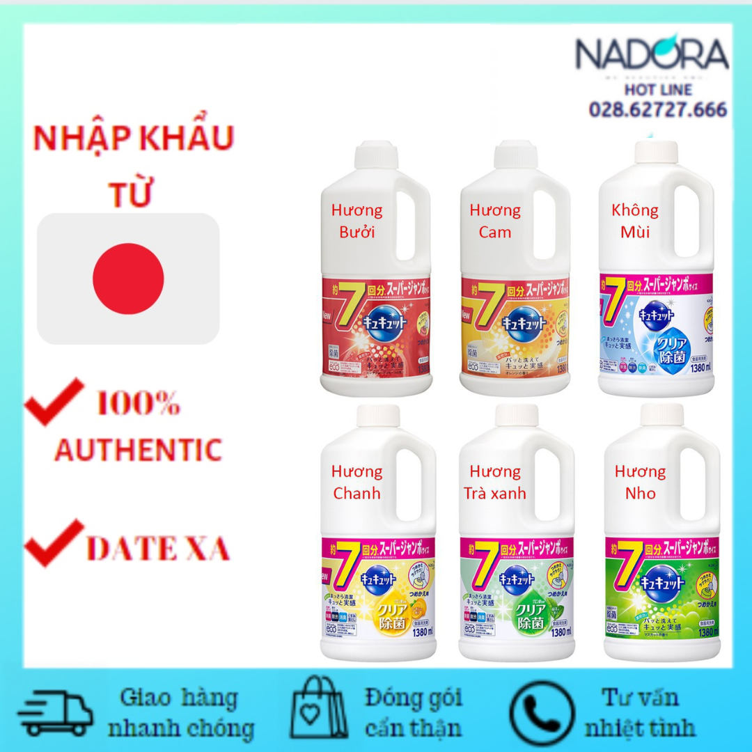 Nước Rửa Bát Kao 1380 ml Nhật Đậm Đặc (Nước Rửa Chén Bát Kao)