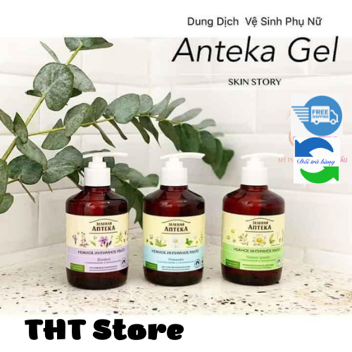 Dung dịch vệ sinh Zelenaya Apteka Gel - Vệ sinh vùng kín phụ nữ, cân bằng pH vùng kín dạng Gel Anteka 370ml
