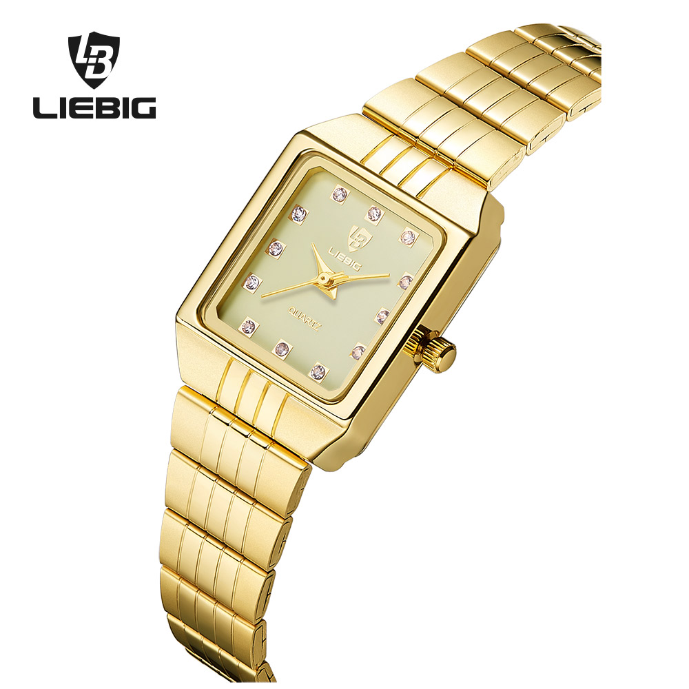 Liebig đồng hồ thời trang mới đồng hồ nam nữ màu vàng thường ngày đồng hồ cặp đôi 8808