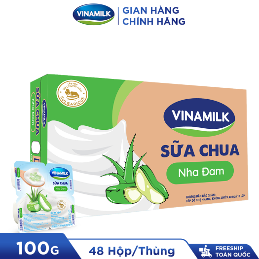 Thùng 48 hộp Sữa chua ăn Vinamilk Nha đam - Yaourt 100g
