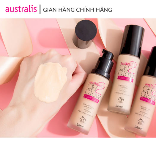 Kem Nền Mịn Nhẹ Che Phủ Cao Australis Oh 2 Glow Light Diffusing Foundation 28ml-Hàng Úc Chính Hãng