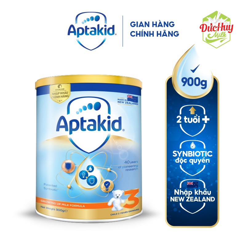 Sữa bột Aptakid New Zealand số 3 hộp thiếc 900g lon cho bé từ 24 tháng