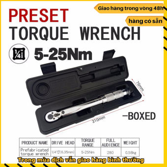 Cờ Lê Mô-men Xoắn Có Thể Điều Chỉnh 1/4 Đầu Đơn 5-25NM Có Hộp