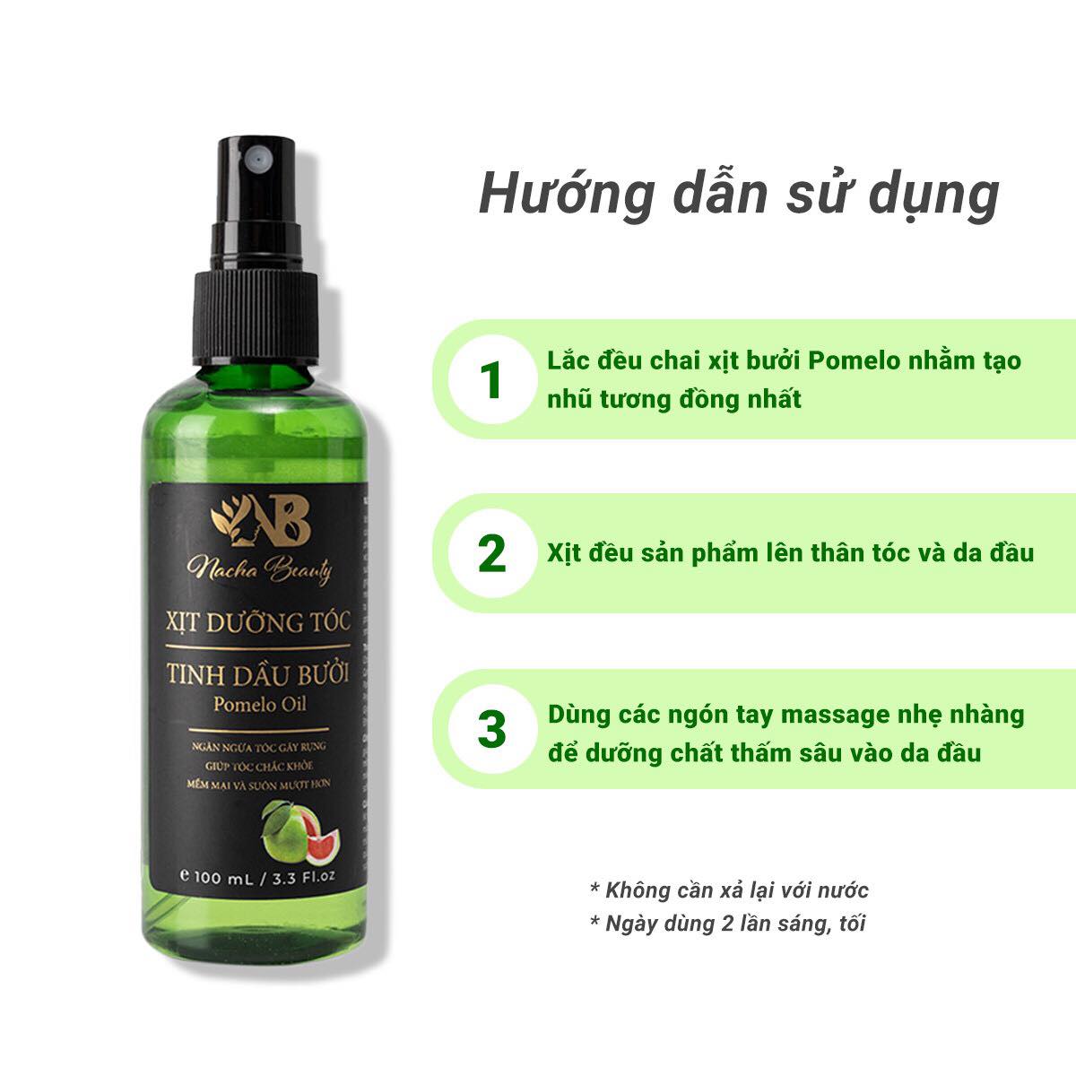 Xịt tóc bưởi dưỡng tóc Pomelo trị rụng tóc kích thích mọc tóc 100ml
