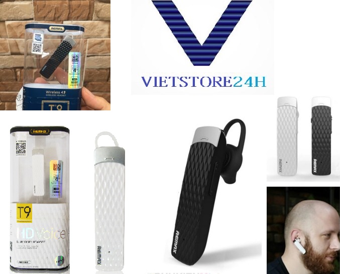 Tai nghe nhét tai bluetooth remax t9- màu ngẫu nhiên