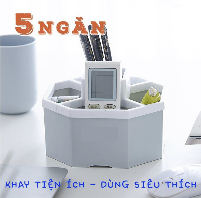 Khay tiện ích đa năng hình lục giác 5 ngăn - khay đựng đồ đa năng
