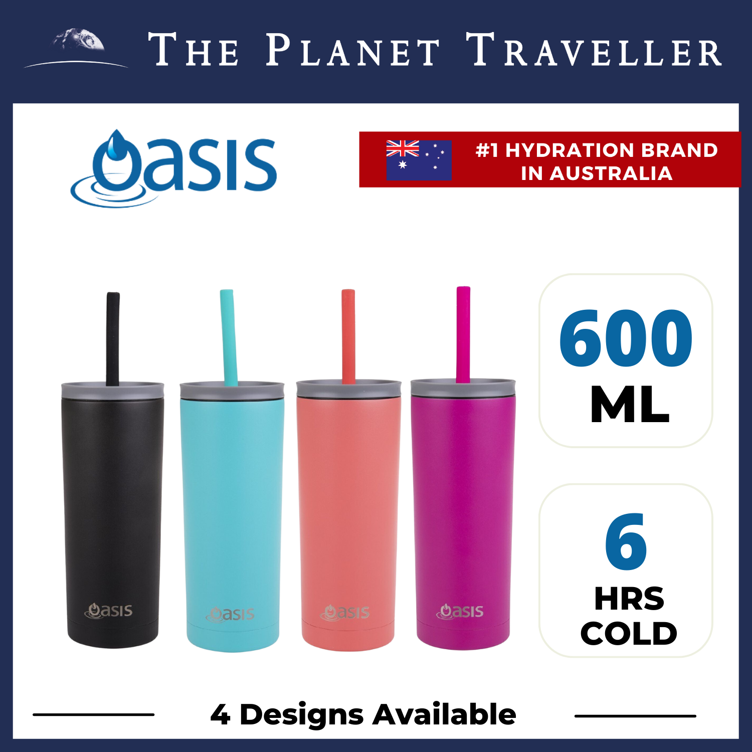 Buy Oasis Insulated Smoothie Tumbler with Straw 520ML - Peach in Singapore  & Malaysia - The Planet Traveller
