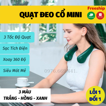 Quạt Đeo Cổ Mini Tích Điện Không Cánh Quạt Cầm Tay Mini Tiện Dụng Cho Người Tập GYM Thể Thao Văn Phòng ASAKI