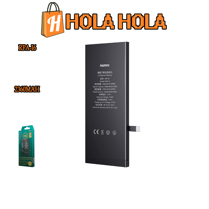 Pin dung lượng cao cho iph 6 iph 6s remax rpa-i6 2360mah rpa-i6s 2360mah