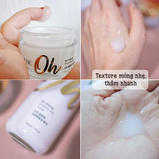 Kem dưỡng trắng, cấp ẩm và phục hồi da O’Muse Oh So Glowy Brightening Cream 50ml