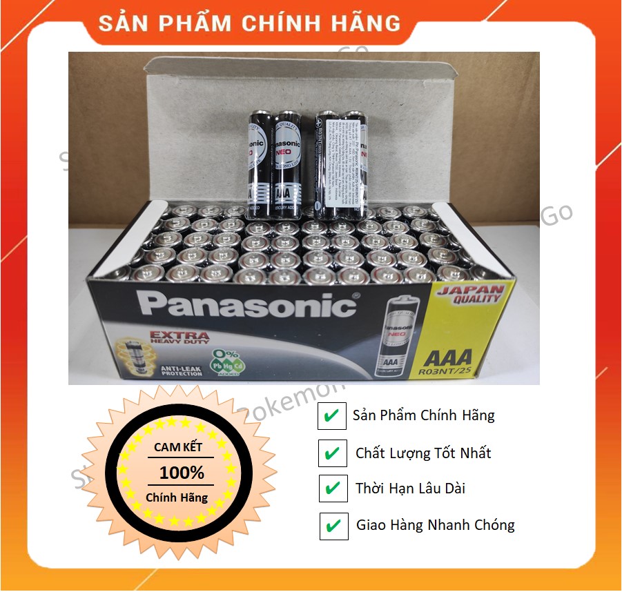 2 vỉ pin panasonic pin aaa / 3a đen r03nt/2s