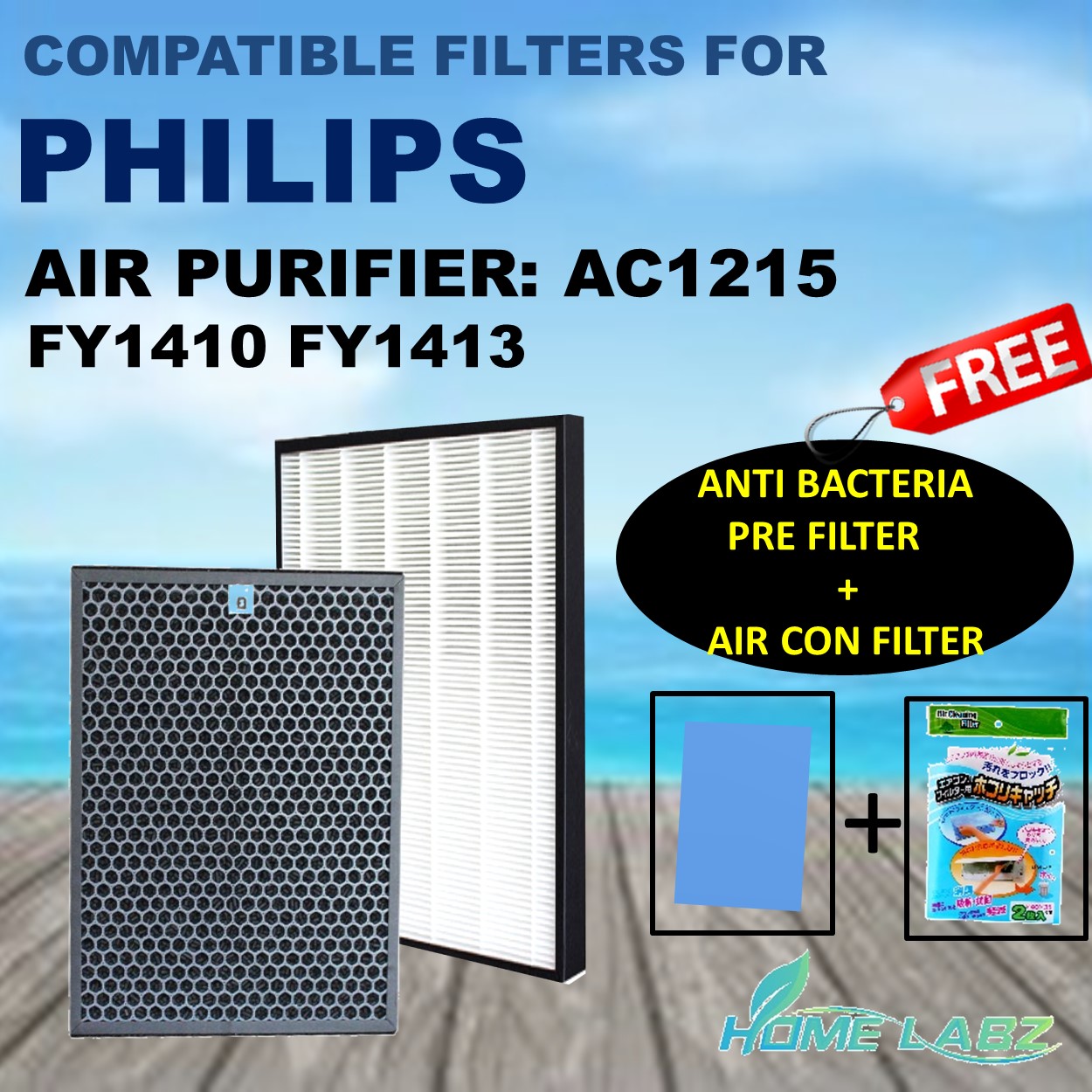 Philips AC3256 AC3259 FY3433 FY3432 Compatible Filter (XIAOMI PURPLE ...