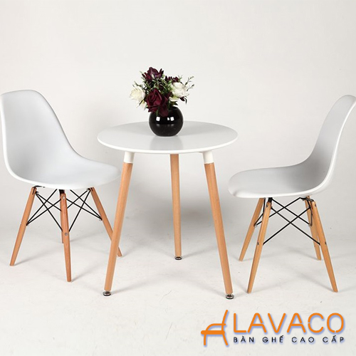Ghế eames làm việc văn phòng mặt nhựa chân gỗ decor phòng khách nhập khẩu eames đủ màu