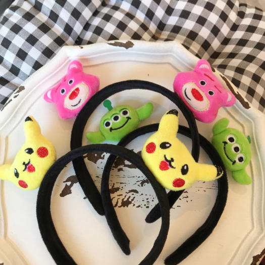 Băng đô cài tóc rửa mặt bằng vải lông mềm hình thú hoạt hình phong cách Hàn Quốc cho nữ