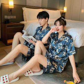 Đồ bộ pijama nam nữ cộc tay - Đồ ngủ mặc nhà chất liệu phi bóng