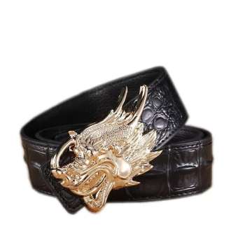 Dây Nịt Thắt Lưng Đầu Rồng Da Bò Dập Vân Cá Sấu Cao Cấp