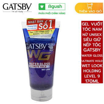 Gel vuốt tóc nam nữ unisex siêu giữ nếp cứng tóc Gatsby Water Gloss Ultimate Hold Wet Look Hair Gel Holding Level 9 170g bôi vuốt tóc khô bóp tạo nếp ép cố định tóc dạng nước bóng mượt không bết tóc cho nam nữ chính hãng giá rẻ