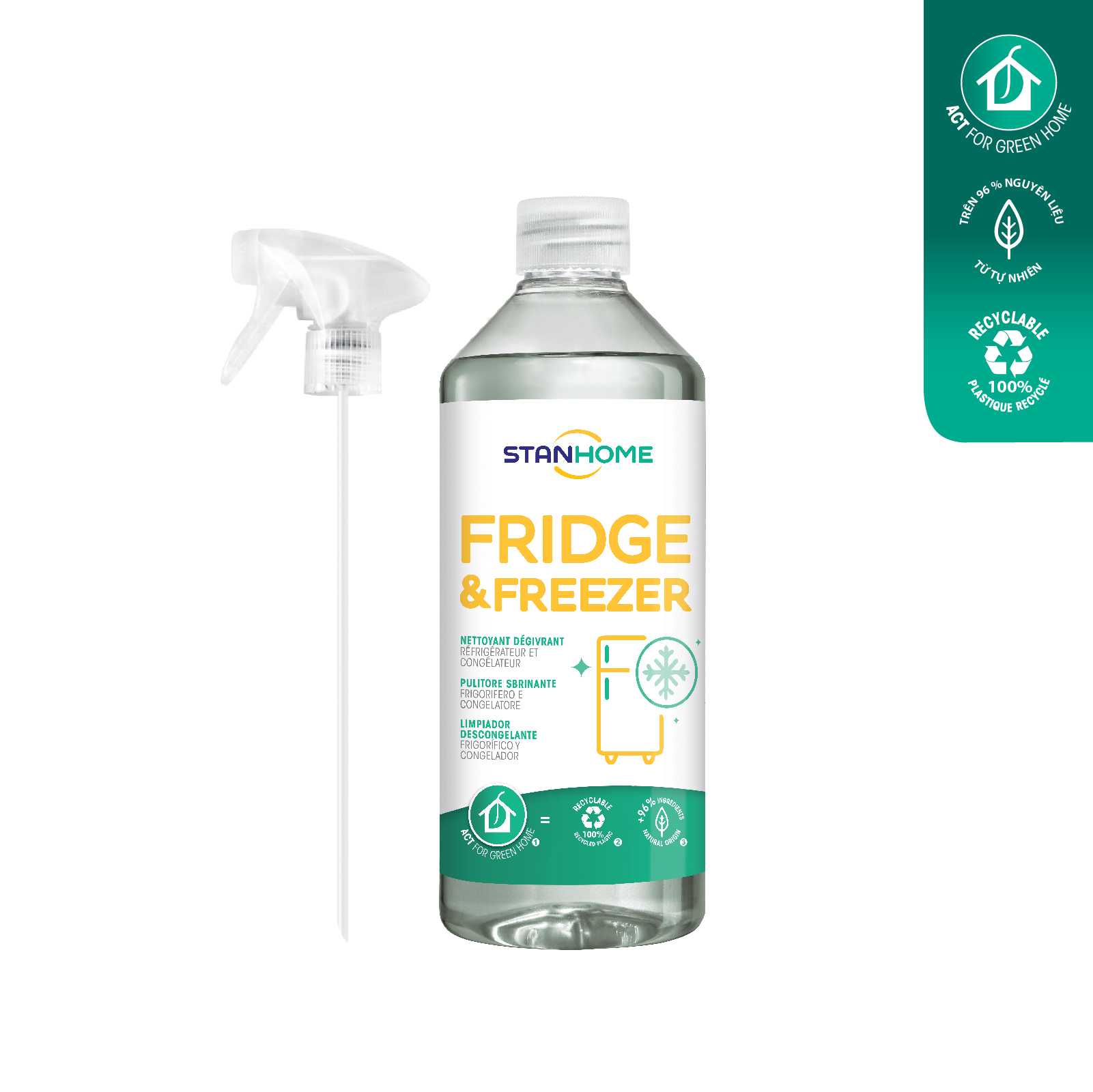 Xịt làm sạch, rã đông và khử mùi cho tủ lạnh và tủ đông Fridge & Frezeer Stanhome 500ml/chai