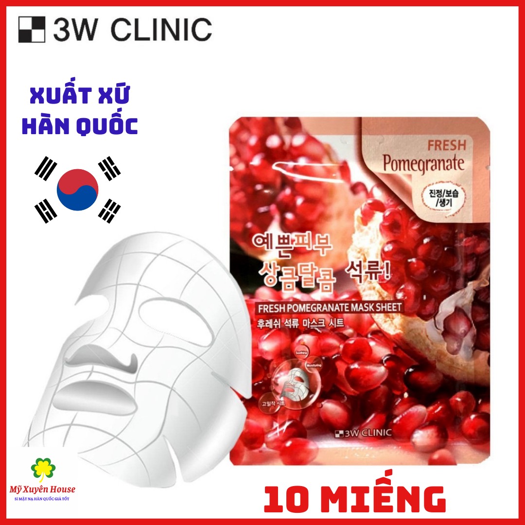 Mặt nạ 3w clinic lựu hàn quốc chính hãng 10 miếng