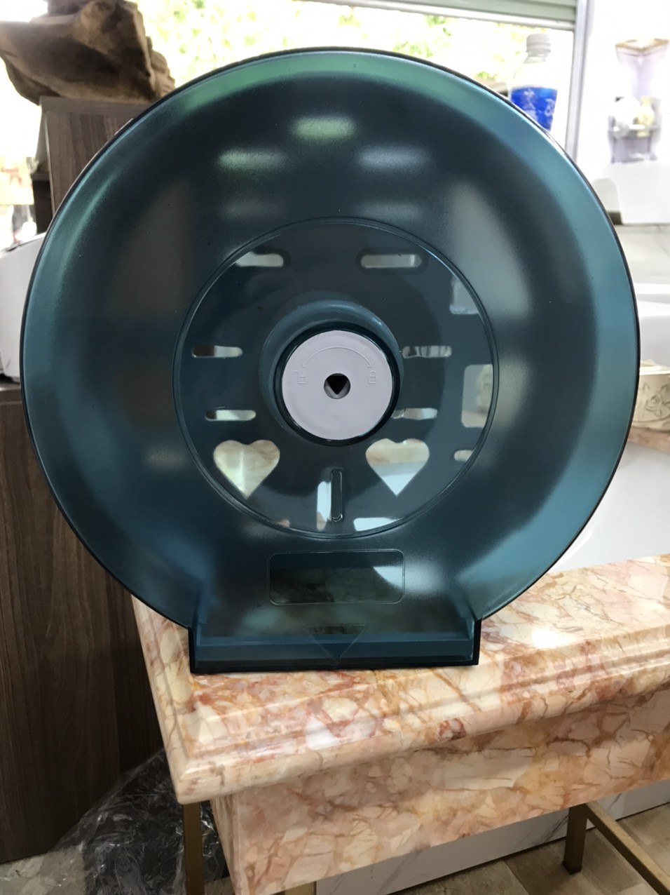 Hộp đựng giấy vệ sinh cuộn lớn, công nghiệp treo, gắn tường QM-115 - Nhựa ABS, đựng giấy 700GRAM