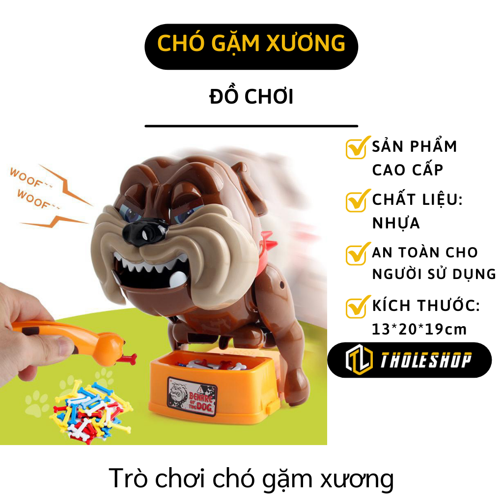 Trò chơi trộm xương chó Bull - Trò chơi gắp xương chú chó thông minh - Đồ chơi chó giữ xương có thẻ bài và nhạc
