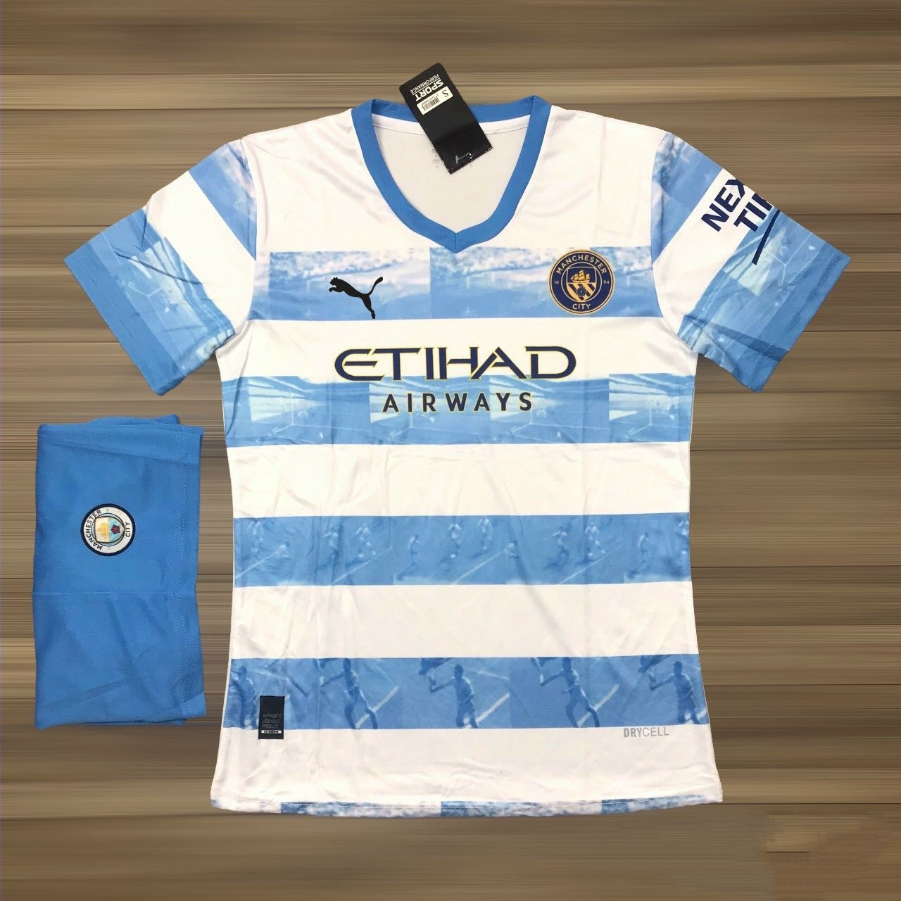 Áo bóng đá clb manchester city - vải mè cao cấp - co giãn 4 chiều