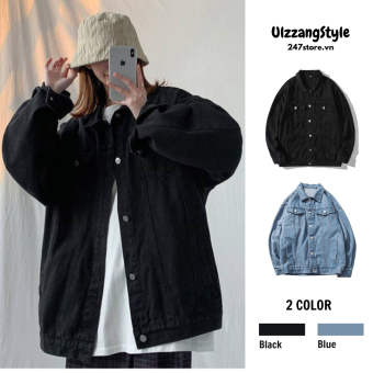 Áo khoác bò dài tay nam nữ unisex form oversize - 247storeFashion - AoboNAMdaitay