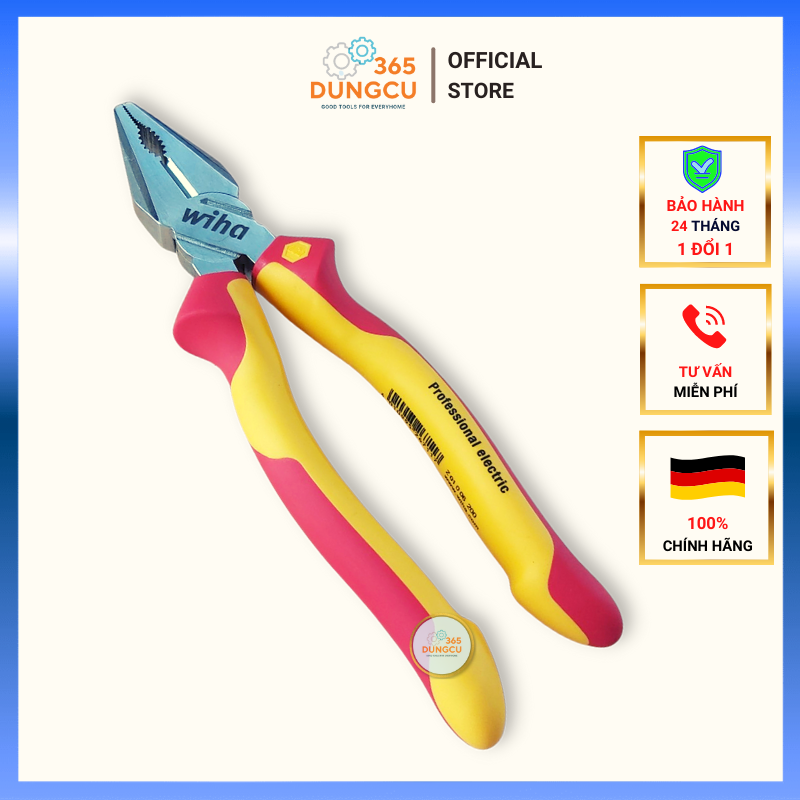 Kìm đa năng cách điện 1000v wiha 26711 germany 200mm - hàng chính hãng