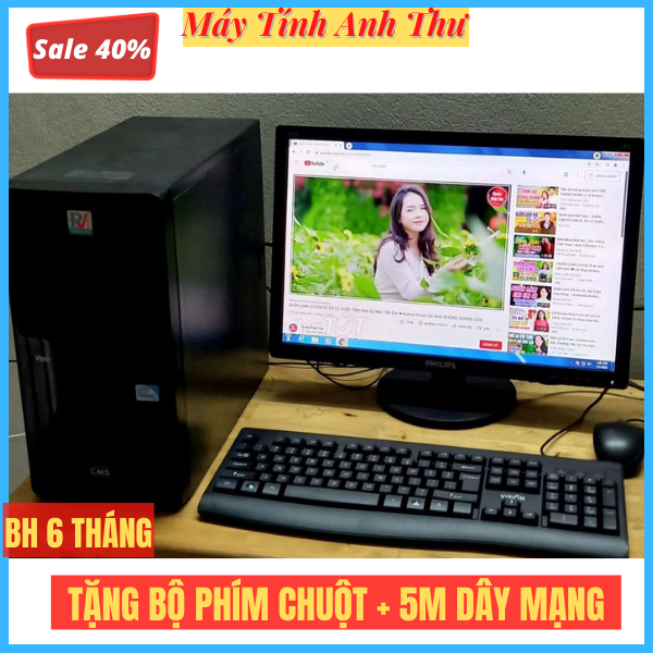 [XẢ KHO] Bộ Máy Tính Bàn PC Gaming Học Tập, Văn Phòng Giá Rẻ Màn Hình 19inch cấu hình Ram 2gb, ổ cứng 160gb