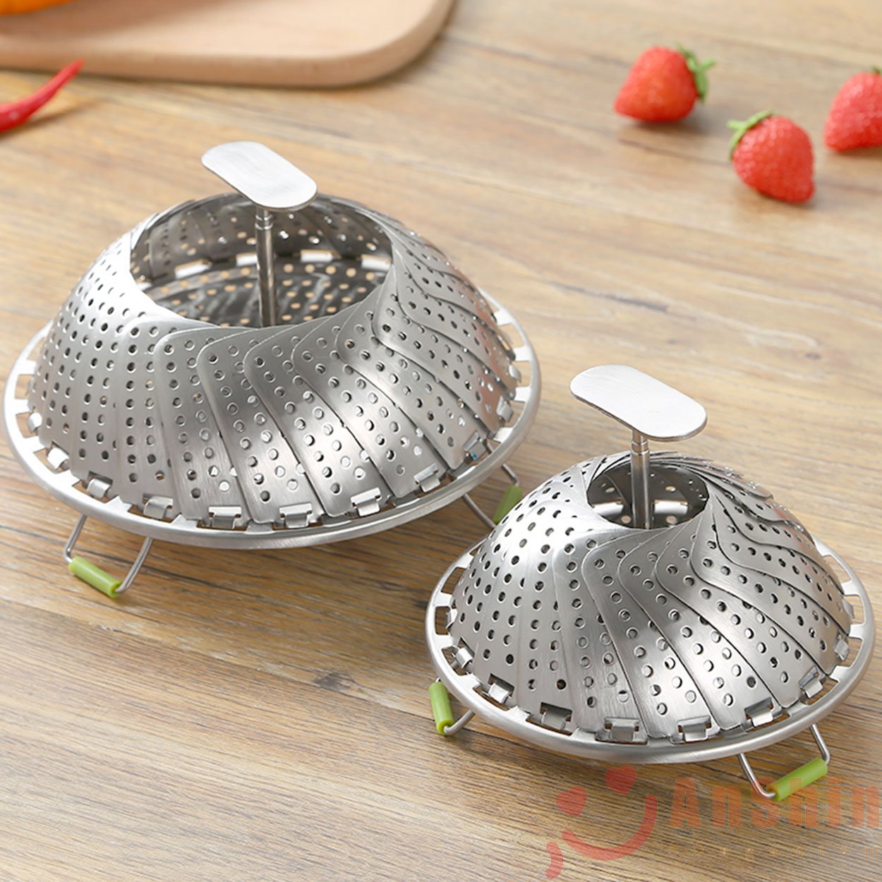 Xửng hấp đa năng vỉ hấp Inox 304 cao cấp mở rộng hoặc thu nhỏ phù hợp với hầu hết các loại xoong nồi