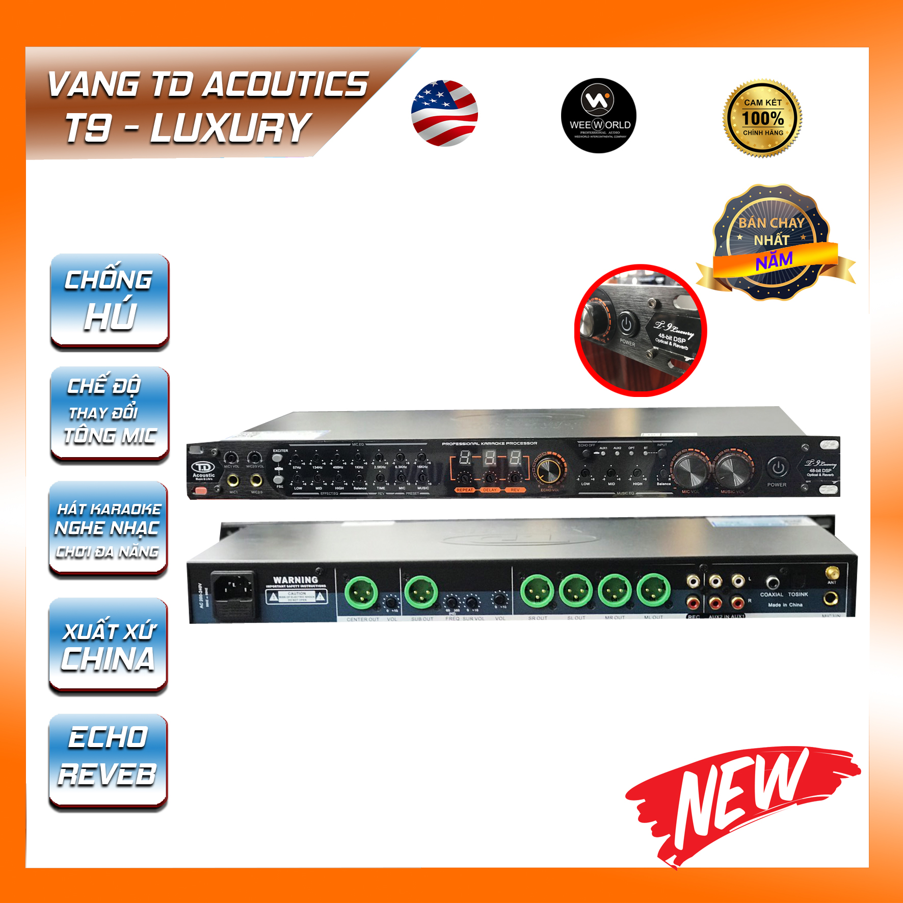 Vang cơ lai số TD Acoustic T9 Luxury 2021