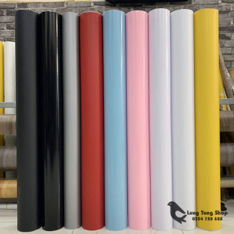 [ Khổ 1,2m - Loại nhám và bóng ] Decal màu - Giấy dán tường  bàn  tủ có sẵn keo màu trơn