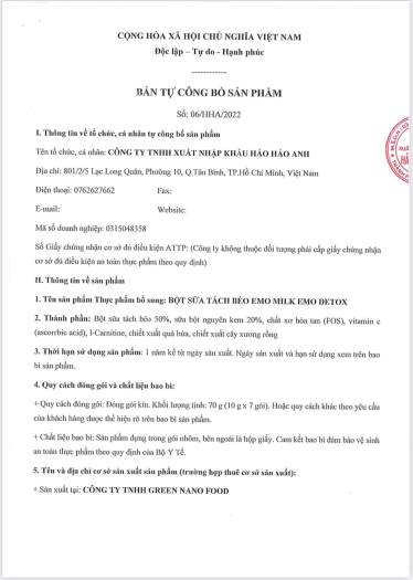 Bột Trái Cây Giảm Cân Emo Detox (7Gói/1 hộp)