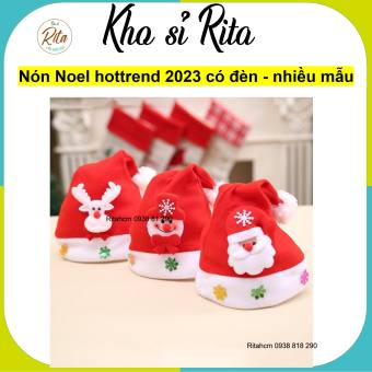 Sỉ 13k HCM - Nón Noel hottrend 2023 có đèn