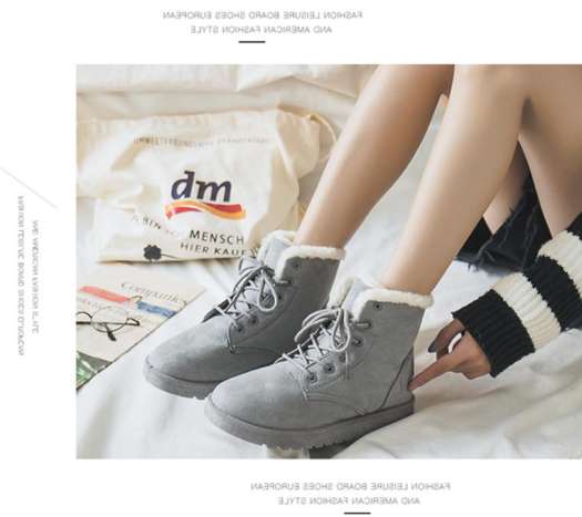 Boots nữ mùa đông, bốt lông dây buộc cực ấm đi du lịch mùa đông siêu đẹp, giày bốt nữ dáng đẹp, cute dành cho mùa đông đi chơi Sapa
