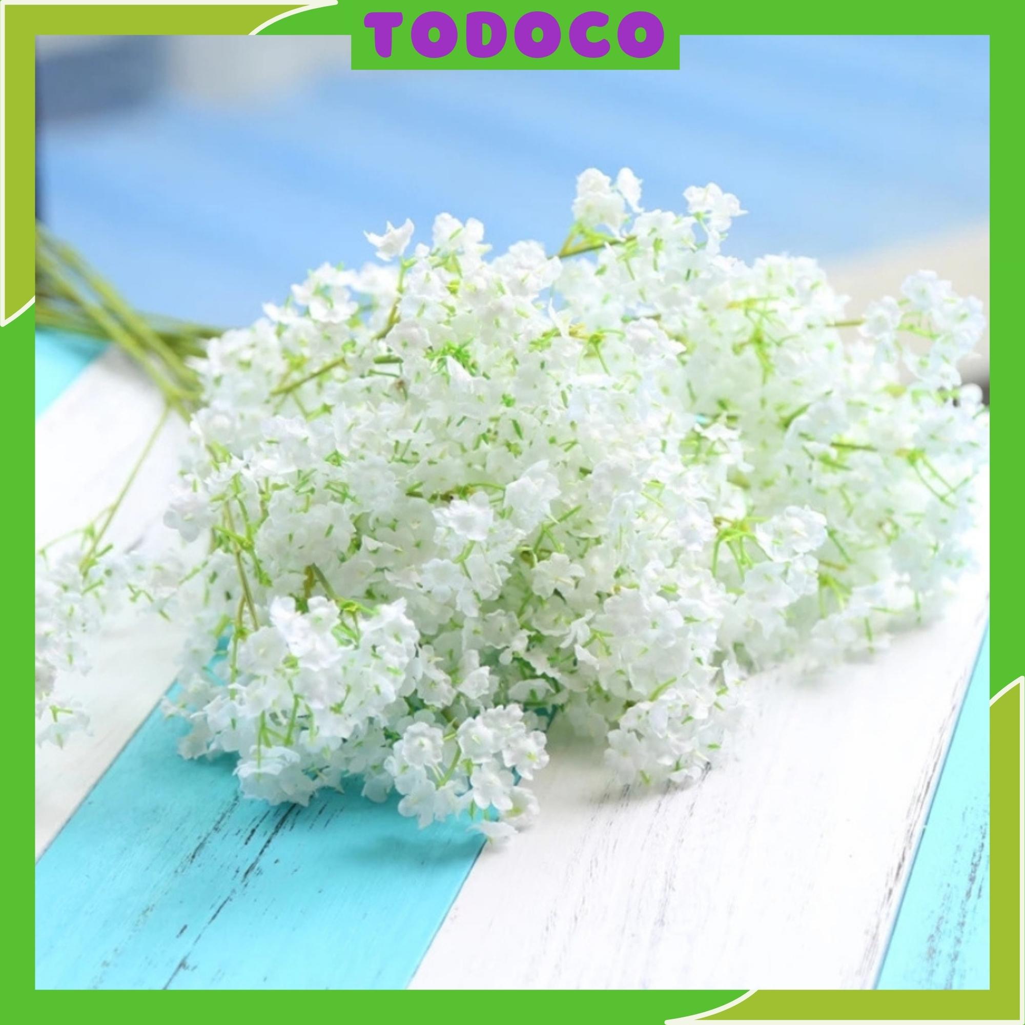 Hoa baby giả decor trang trí để bàn cắm bình phòng khách chụp ảnh đám cưới cao cấp dài từ 40-60cmTODOCO